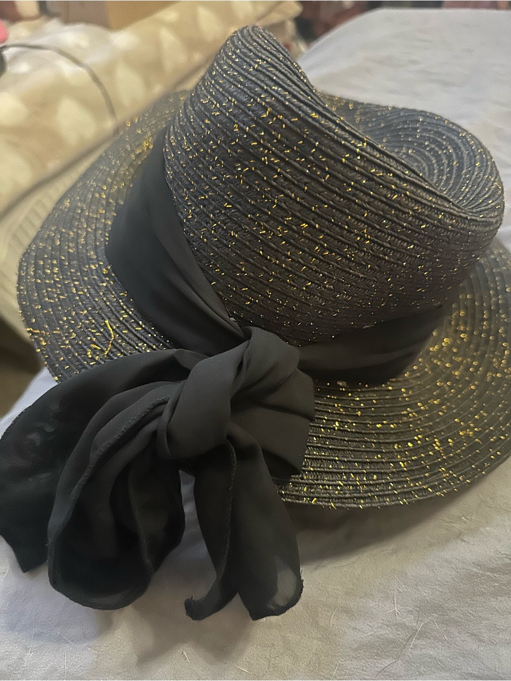 Black Straw Sun Hat